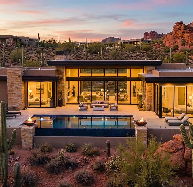 Desert home with aluminum windows